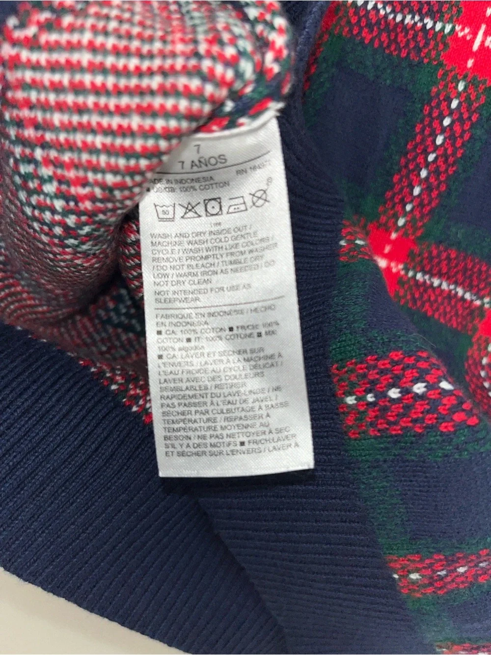 Janie and Jack Navy, Red & Green Holiday Tartan Sweater